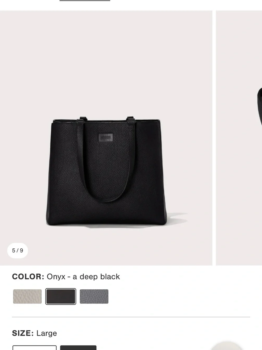 Dagne Dover Black Pebbled Leather Tote - Picture 8 of 8